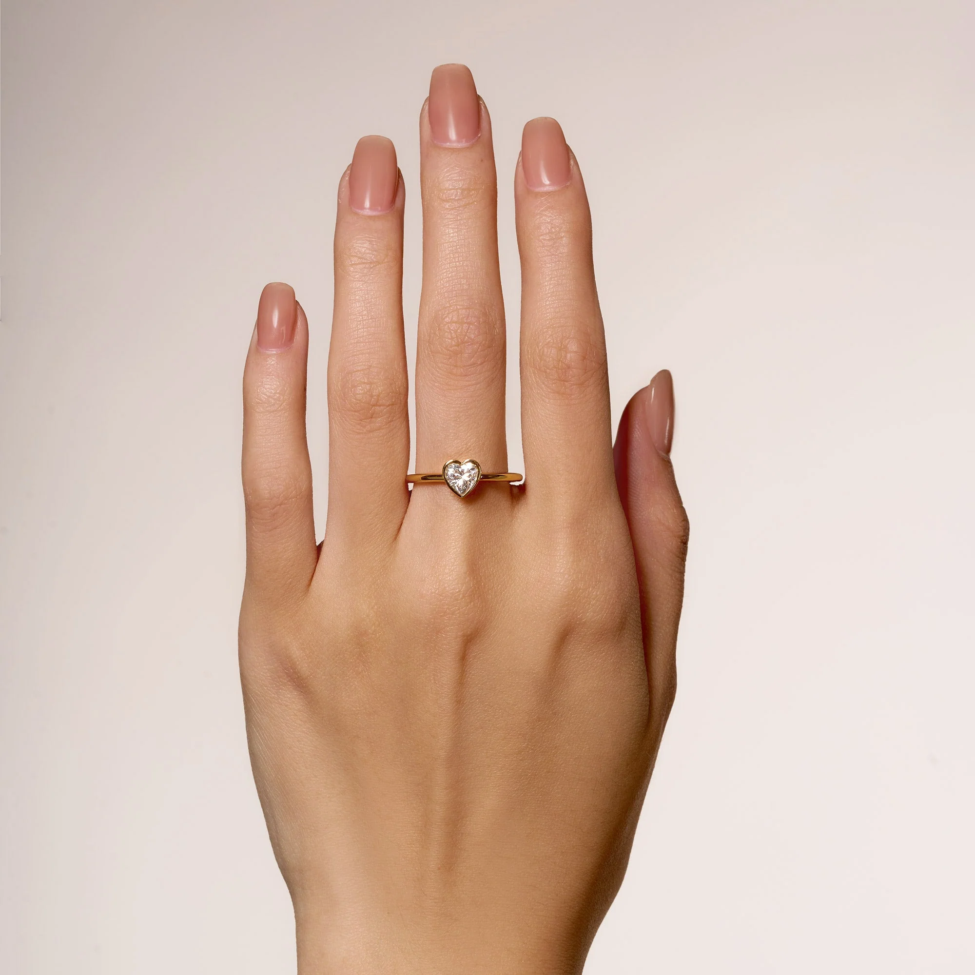 Heart-Shaped Moissanite Bezel Ring - Image 7