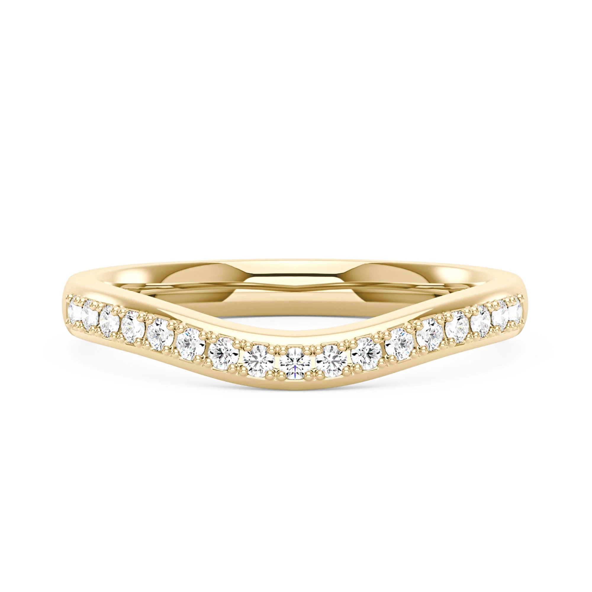 Curved Moissanite Pavé Half Eternity Band - Image 4