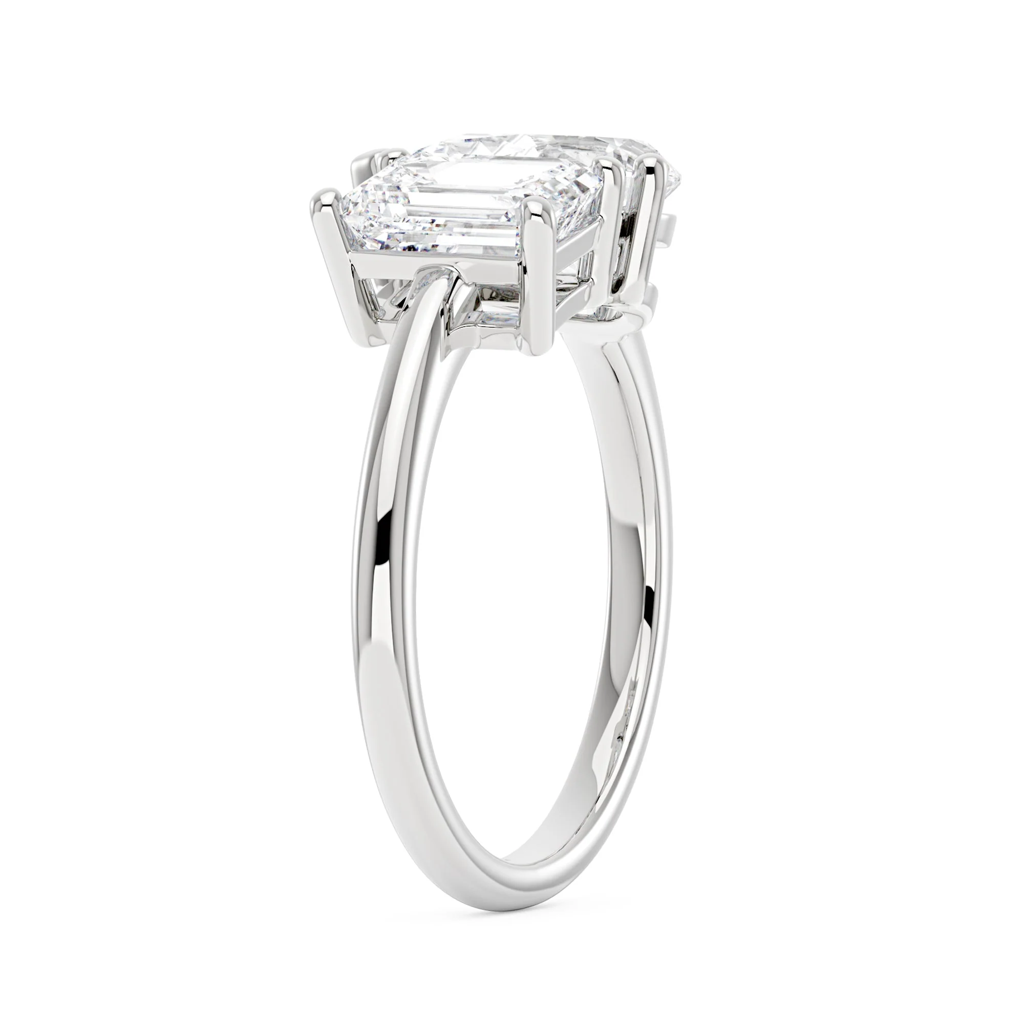 Emerald and Pear Moissanite Toi et Moi Ring - Image 5