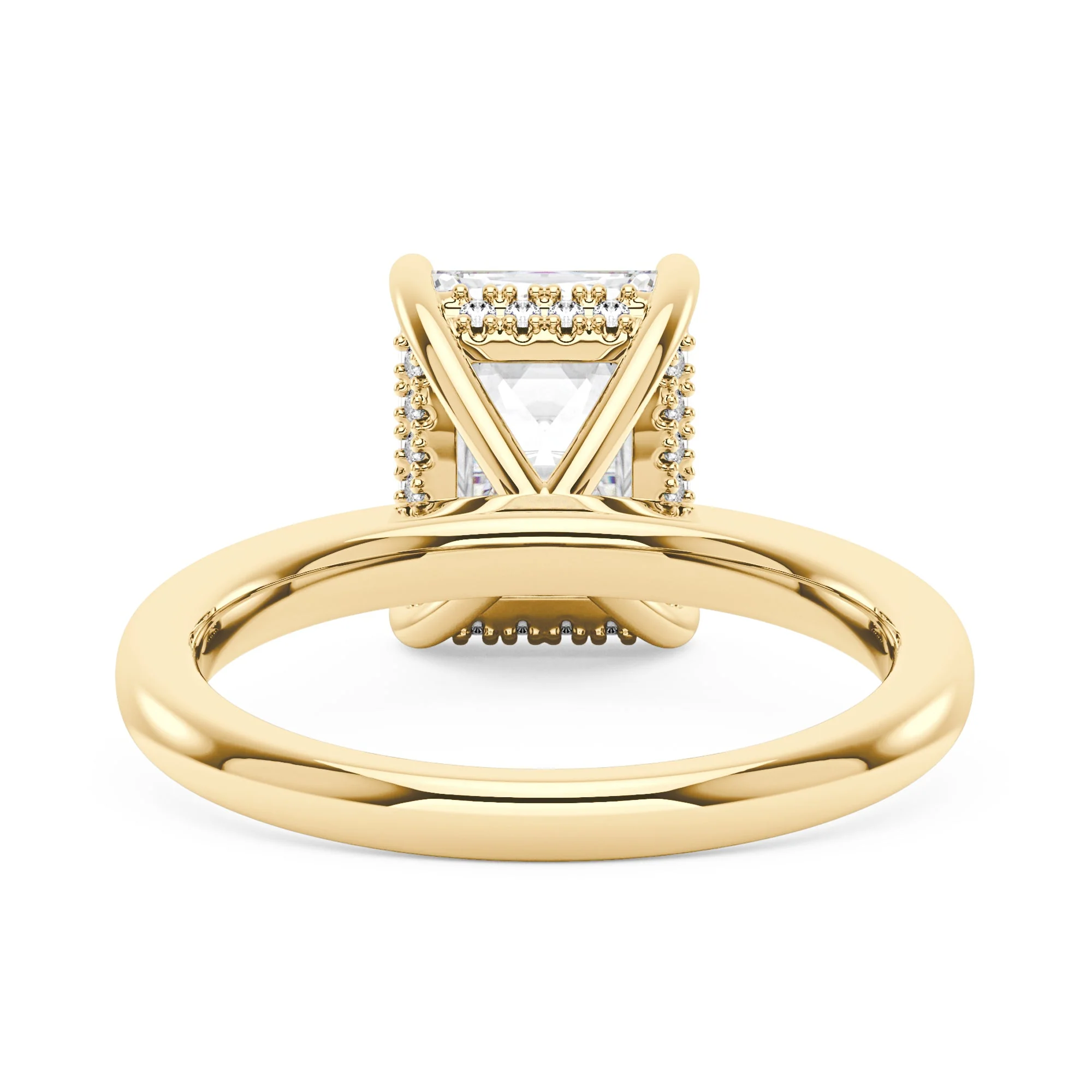 Hidden Halo Radiant Moissanite Ring - Image 3