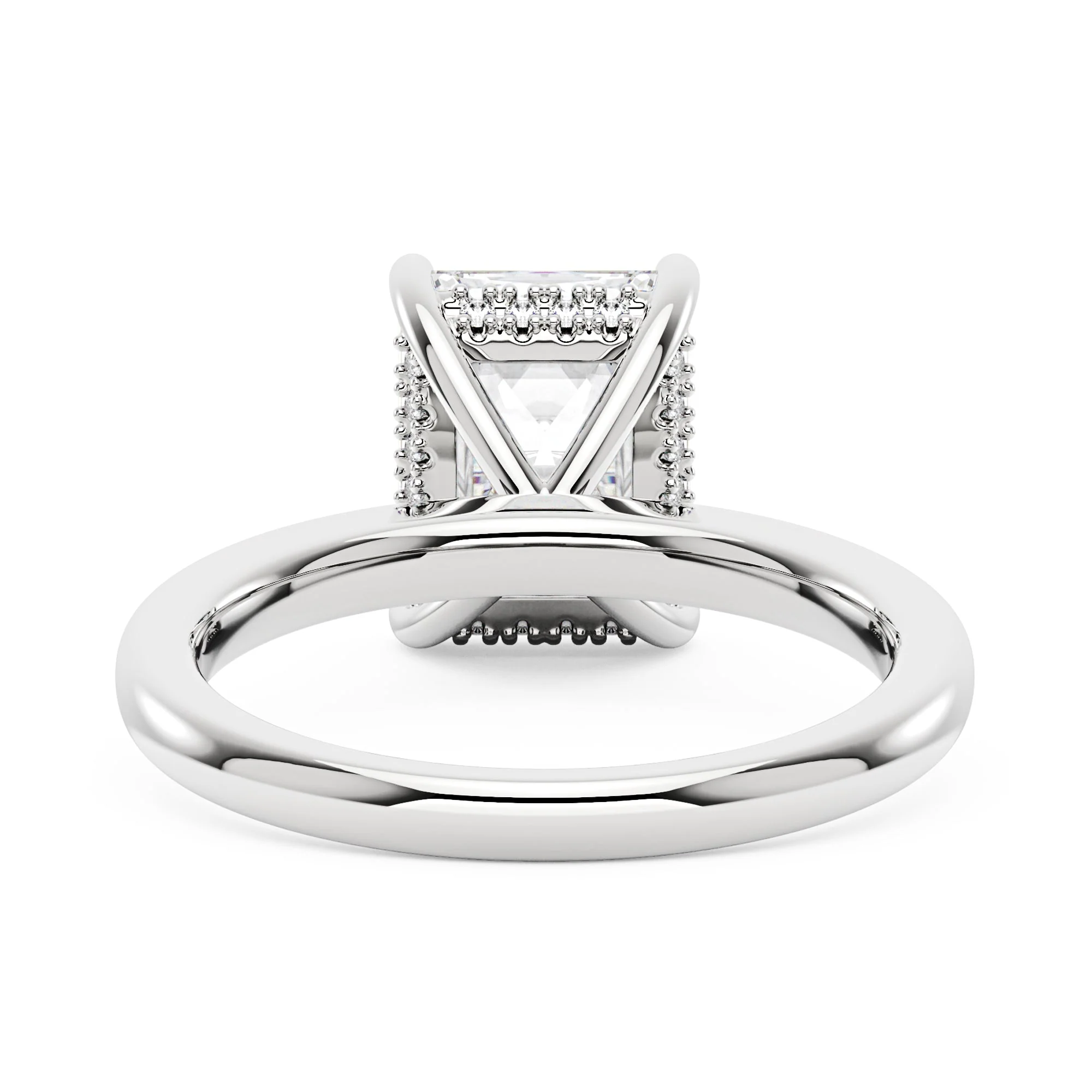Hidden Halo Radiant Moissanite Ring - Image 6