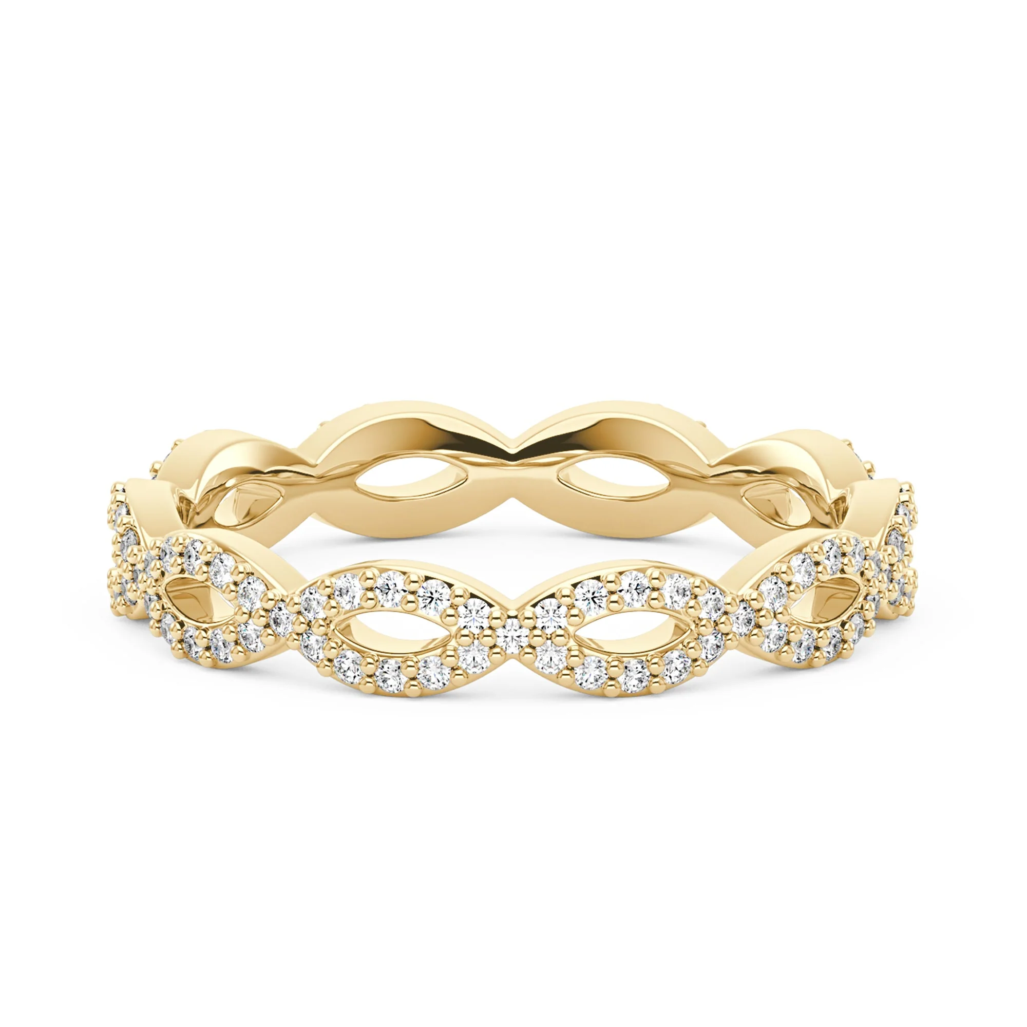 Art Deco Infinity Moissanite Pavé Eternity Band - Image 6