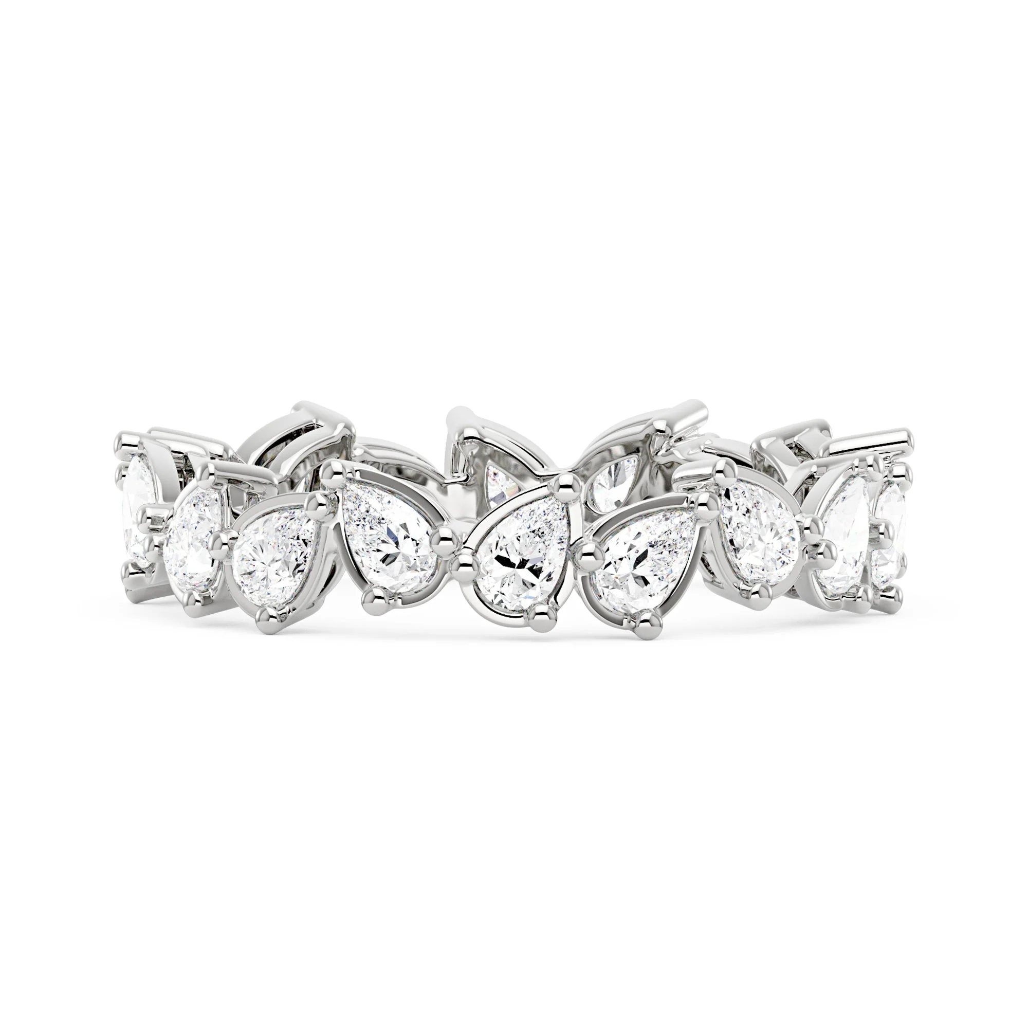 Irregular Pear Moissanite Bezel Eternity Band - Image 4