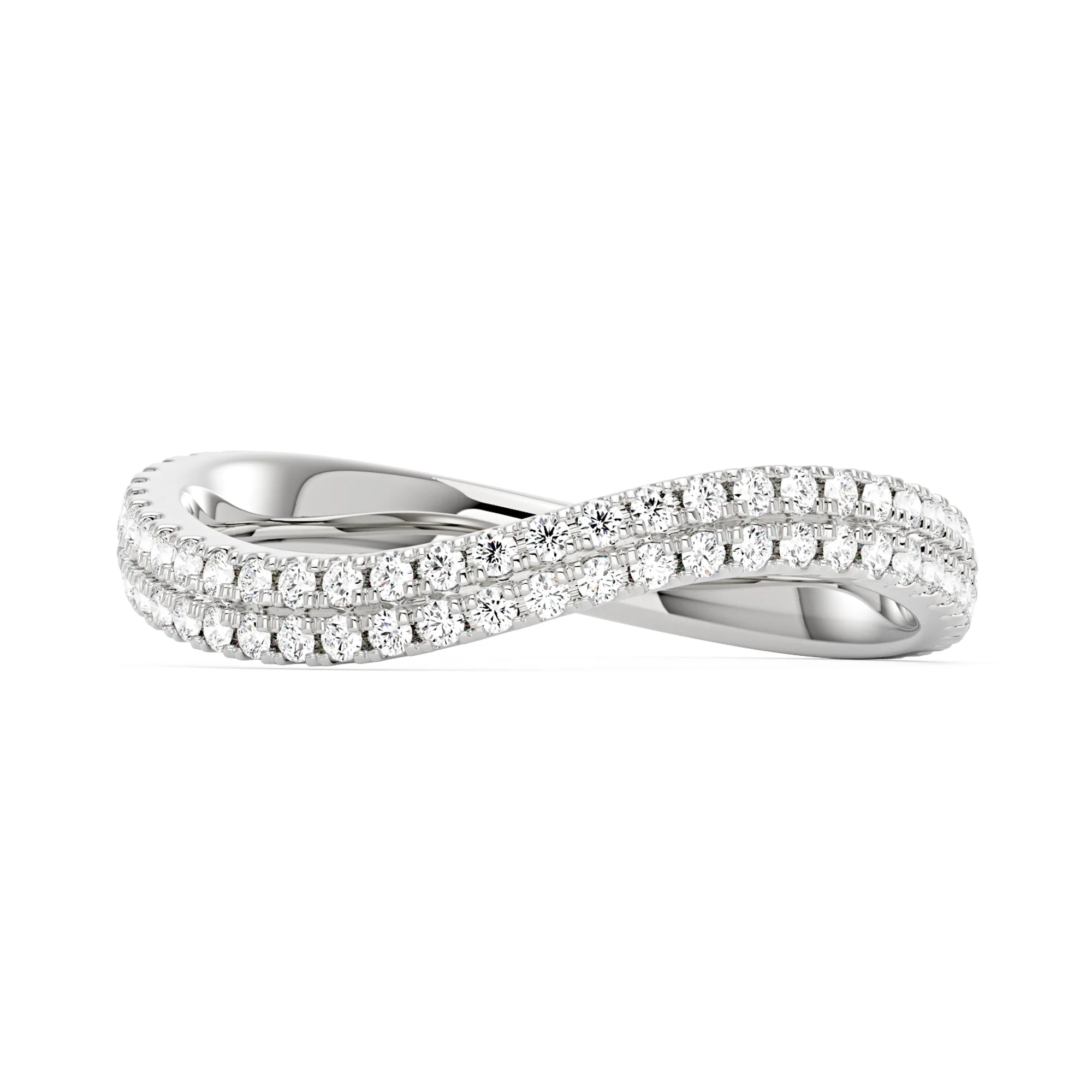 Nature Inspired Moissanite Wave Pavé Half Eternity Band - Image 4