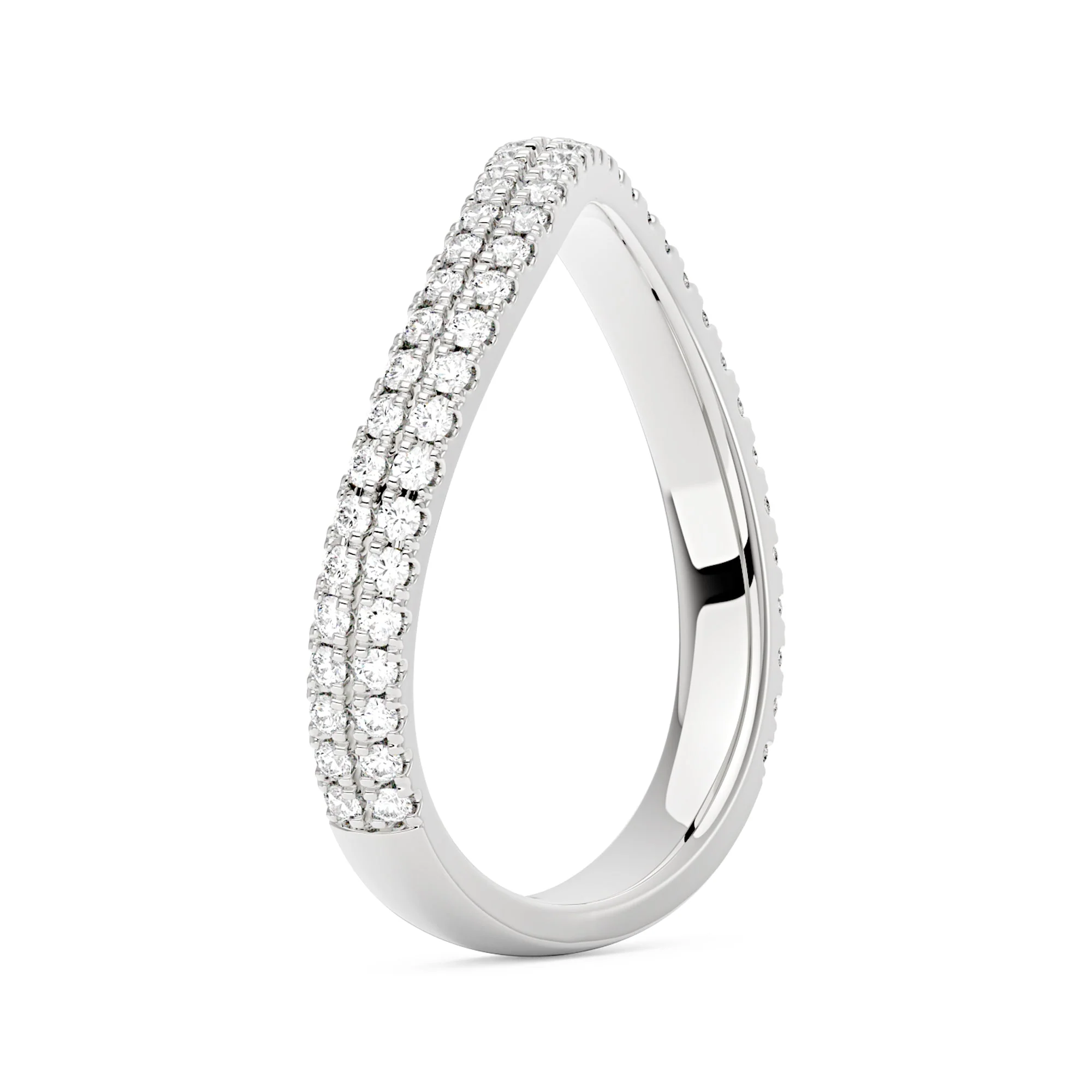 Nature Inspired Moissanite Wave Pavé Half Eternity Band - Image 5