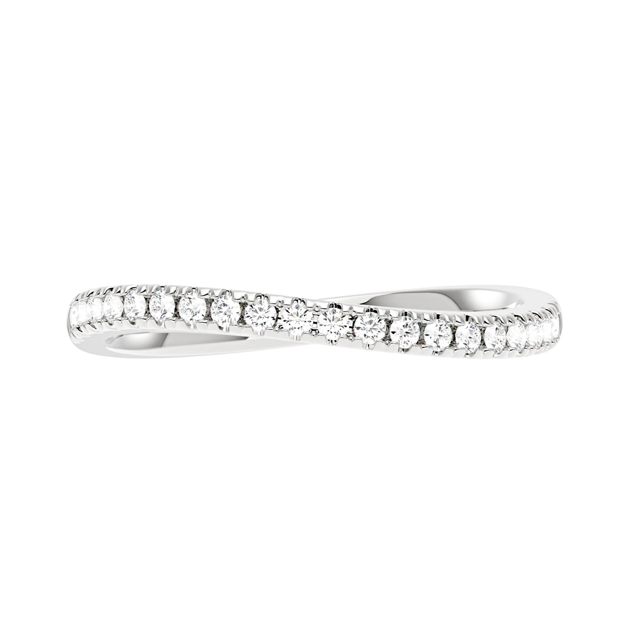 Nature Inspired Wave Moissanite Pavé Half Eternity Band - Image 4