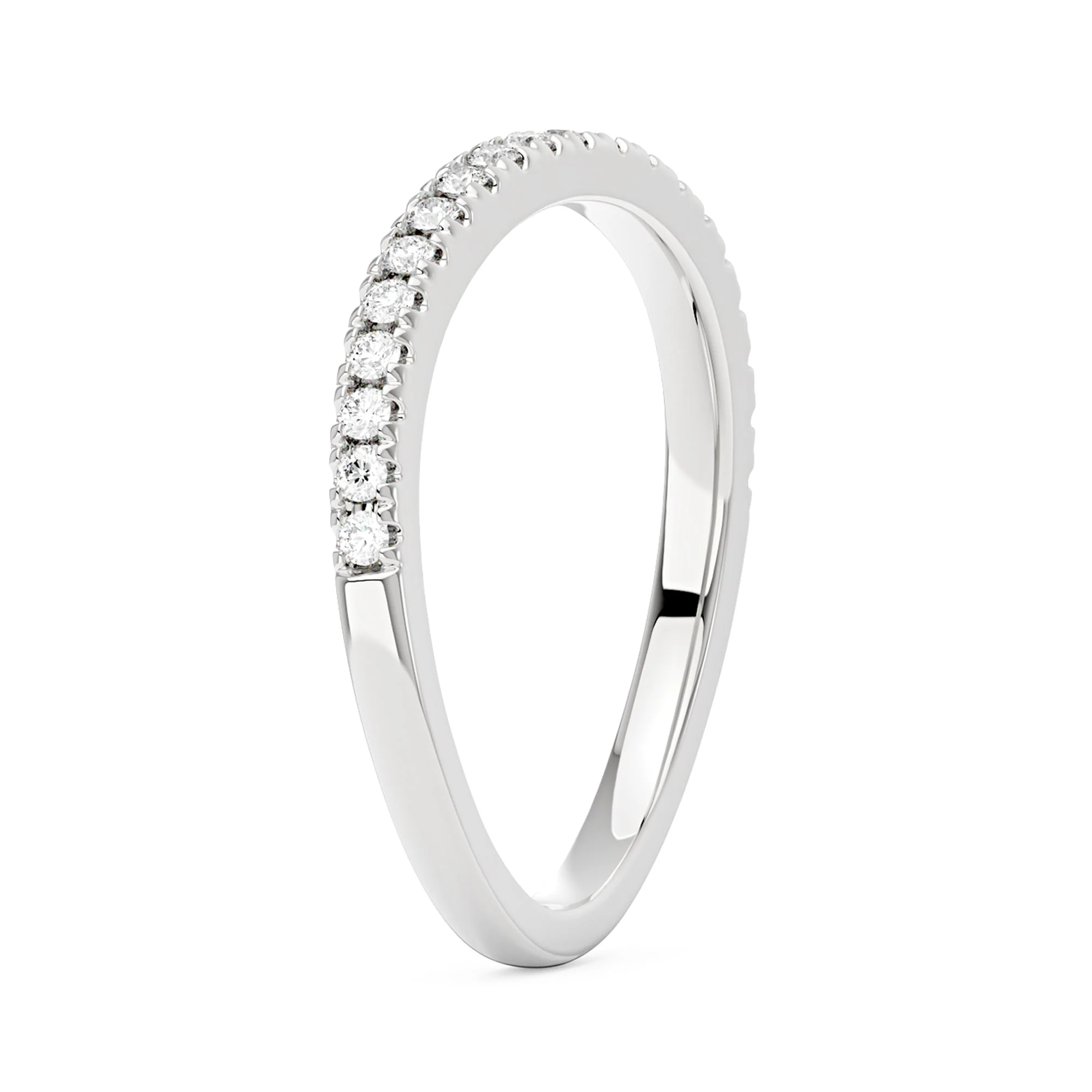 Nature Inspired Wave Moissanite Pavé Half Eternity Band - Image 5