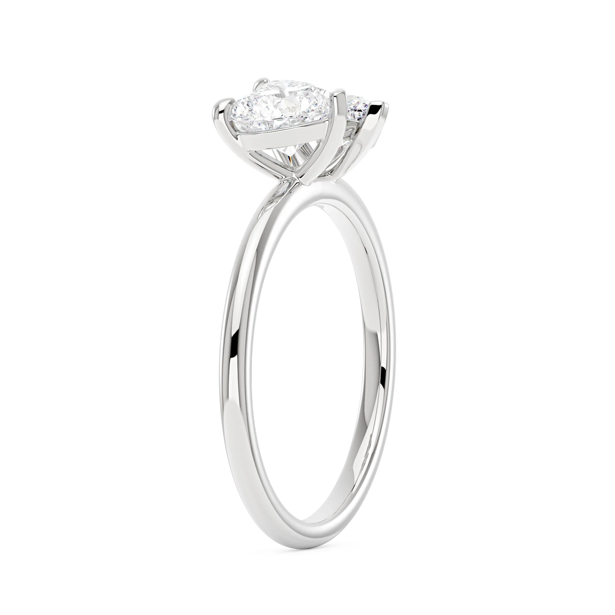 Pear Heart Moissanite Toi et Moi Ring - Image 5