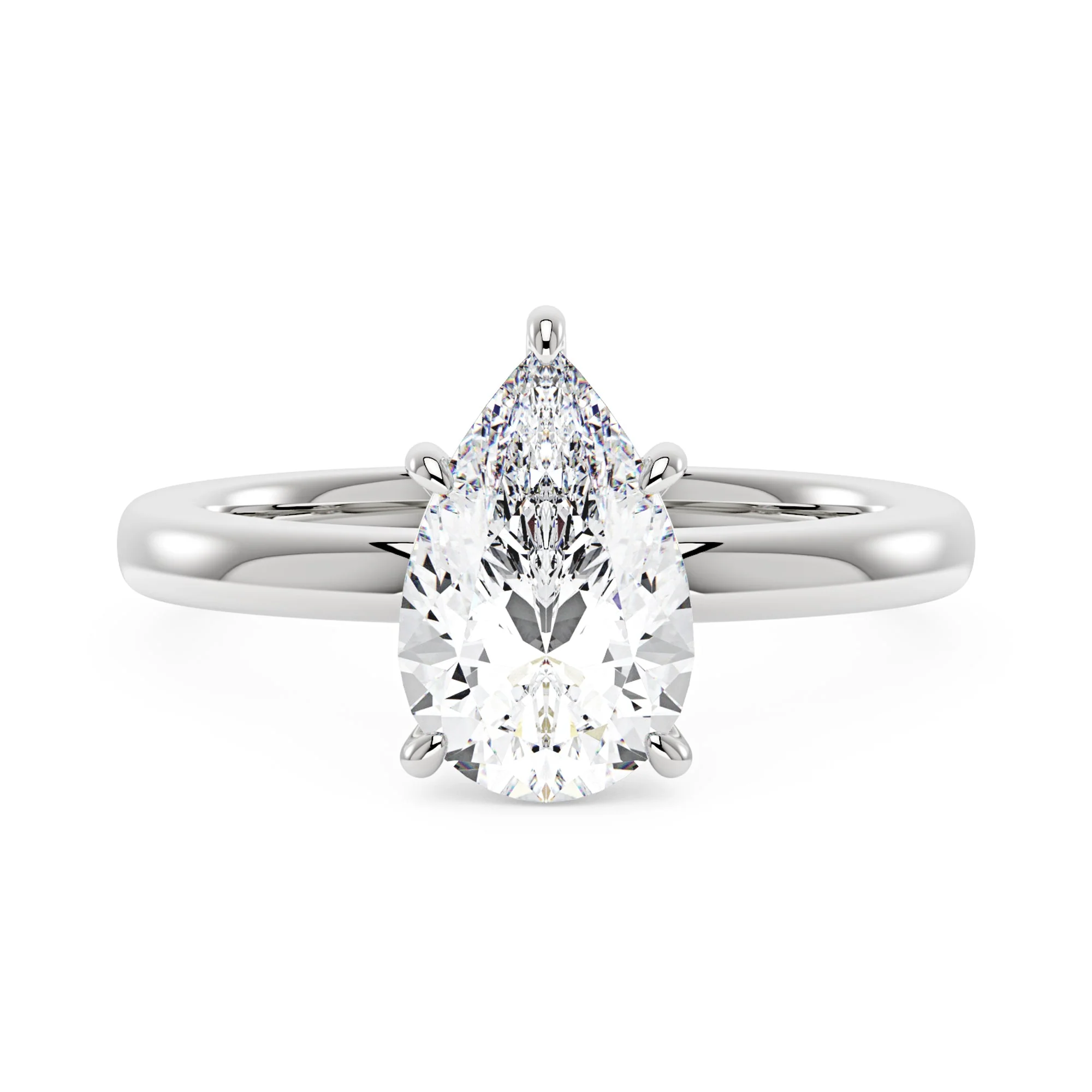 Pear-Shaped Moissanite Solitaire Engagement Ring - Image 4
