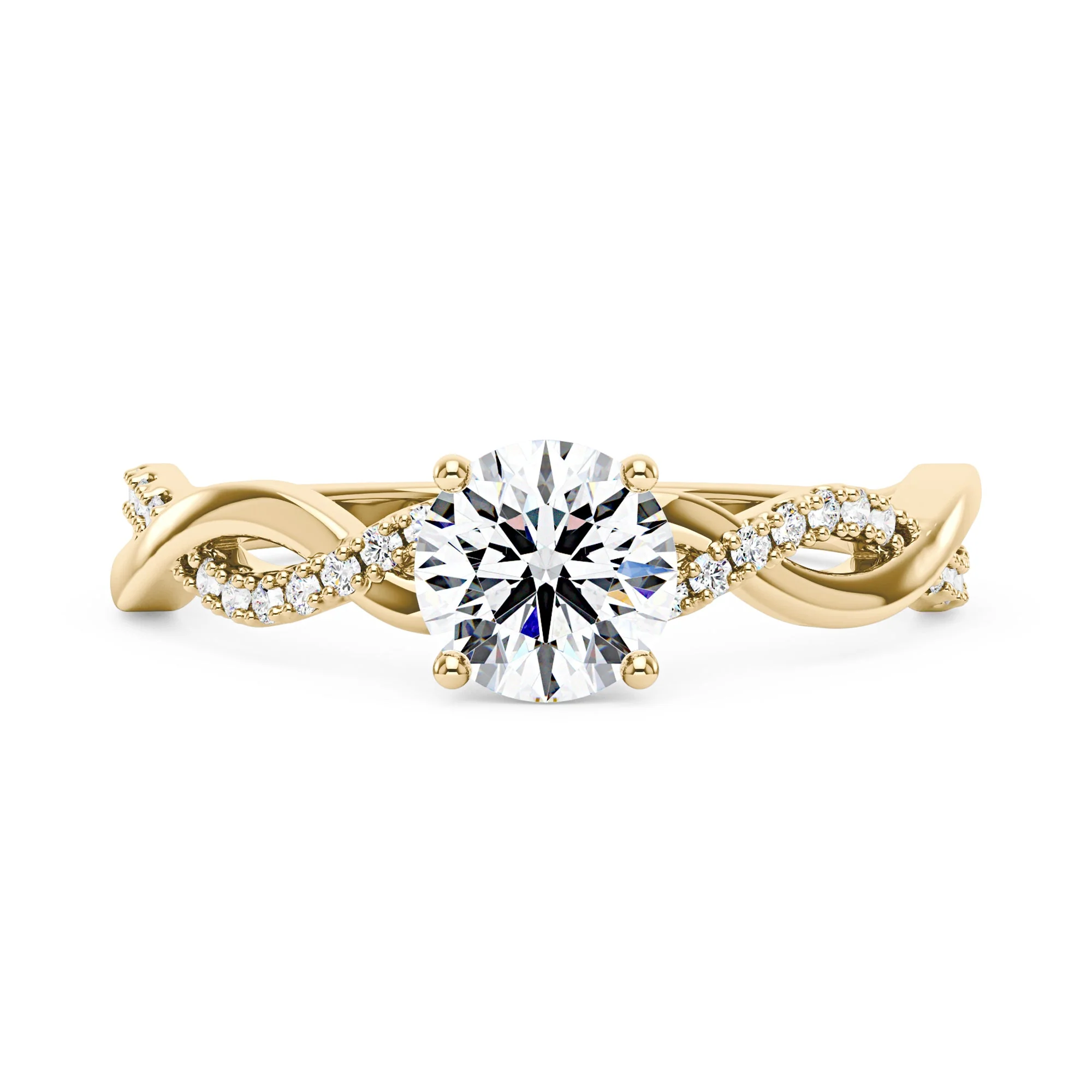 Intertwined Round Solitaire Moissanite Ring - Image 4