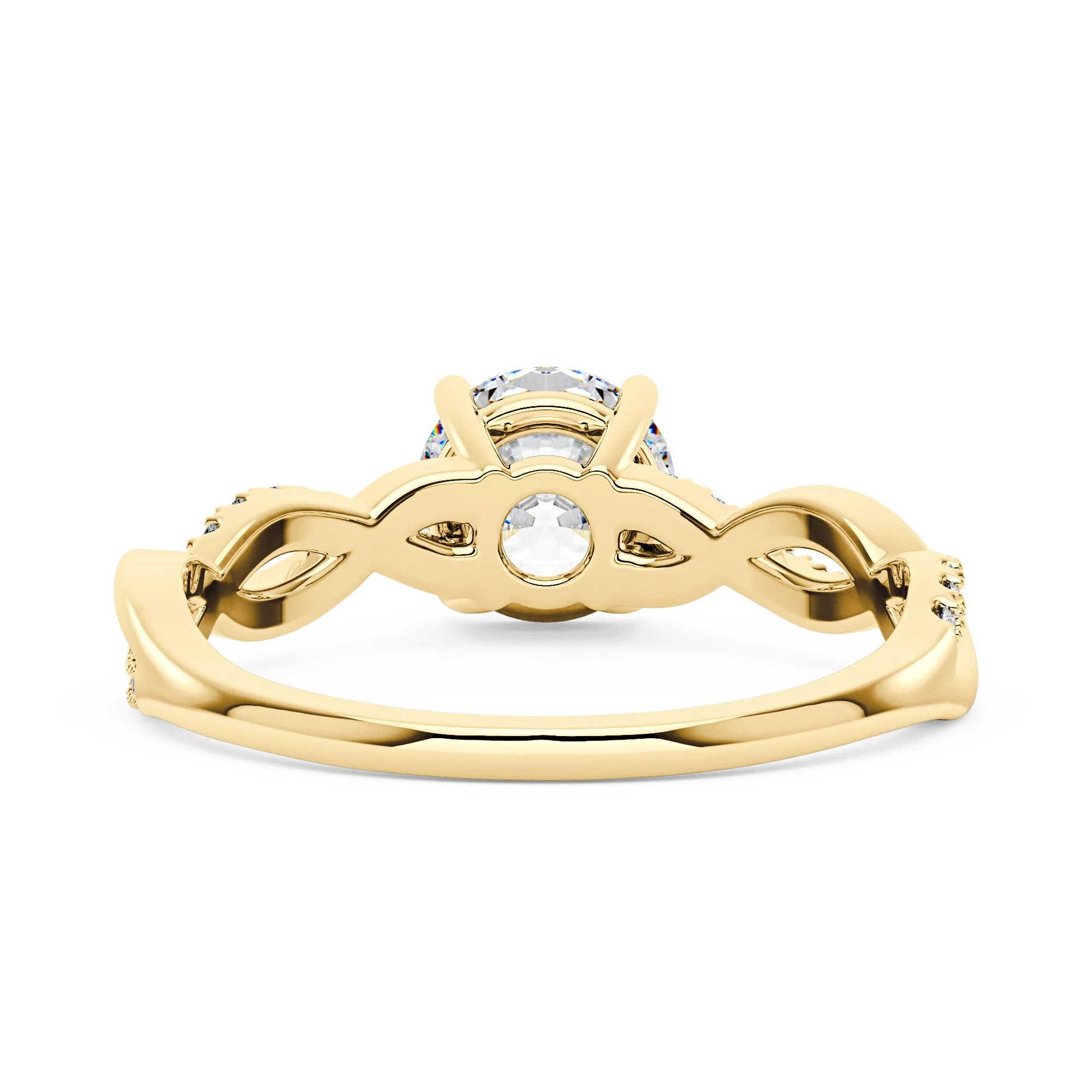 Intertwined Round Solitaire Moissanite Ring - Image 6